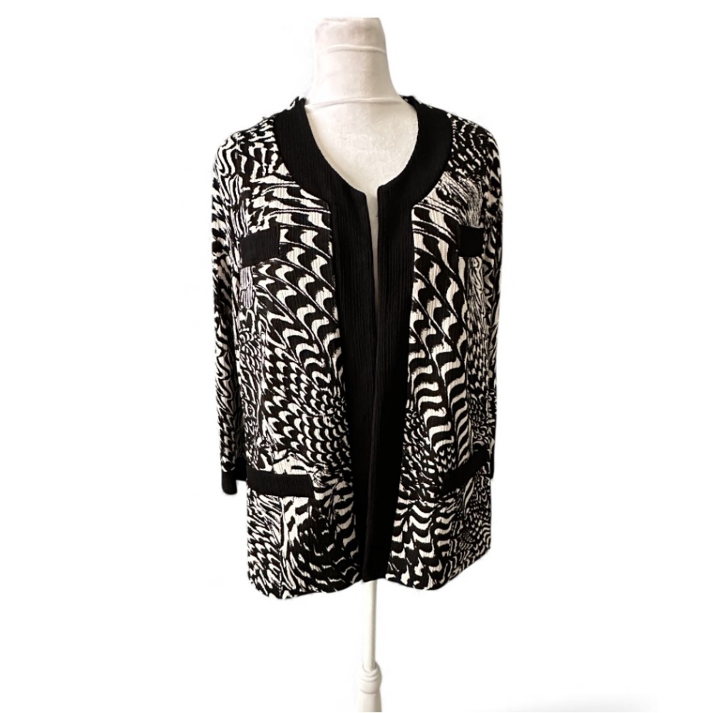 Picadilly Black and White travelers  Cardigan size XL